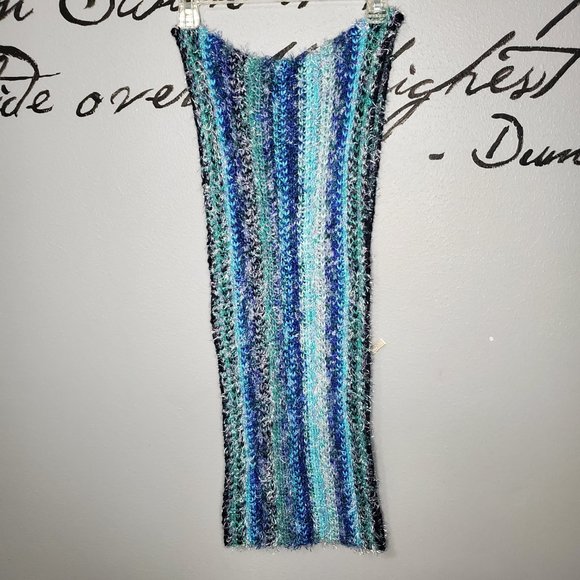 Collection Eighteen Long Blue Knit Infinity Scarf - Picture 6 of 6